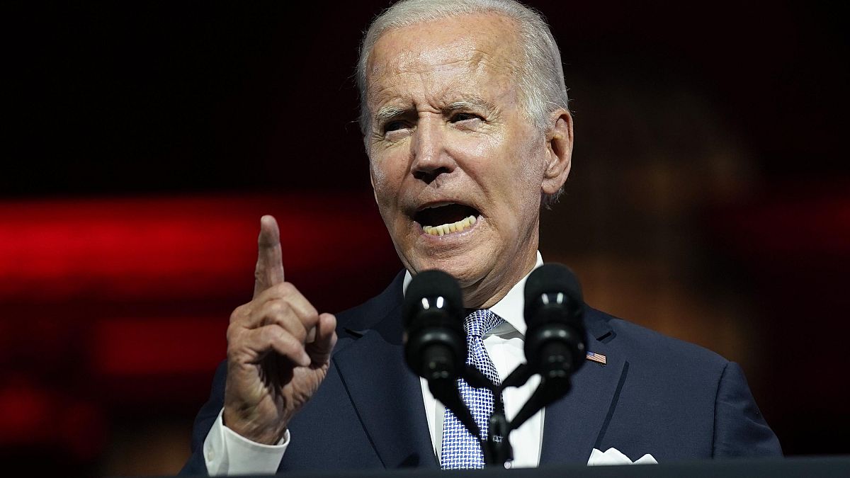 President Joe Biden speaks April 24, 2024, in Washington.