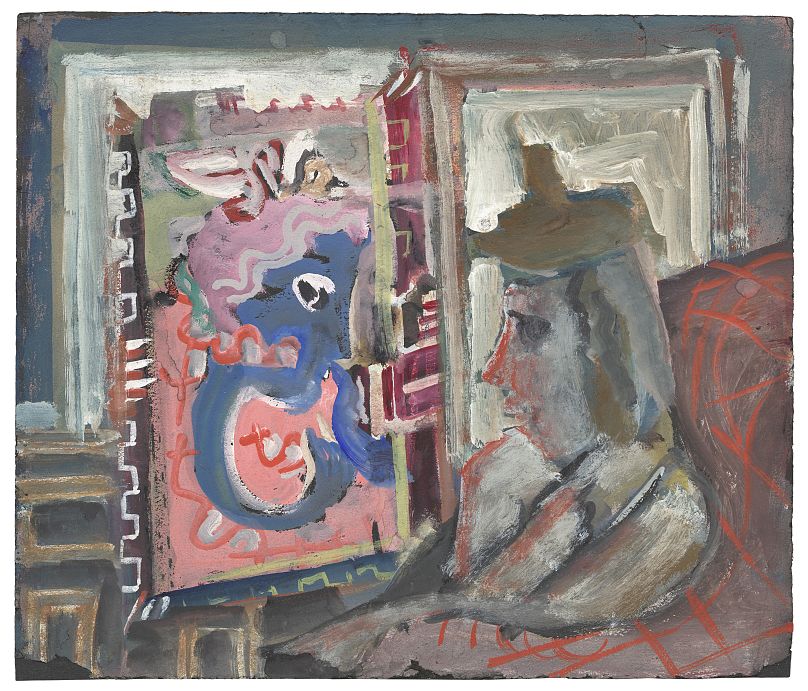 Mark Rothko, Bez tytułu (siedząca postać we wnętrzu), ok.  1938, Narodowa Galeria Sztuki