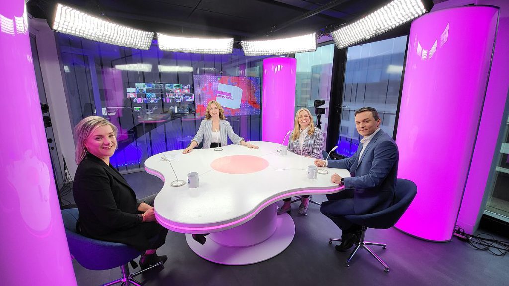 Host Méabh Mc Mahon with Ailbhe Finn, Els Bruggeman and Roderick Kefferpütz