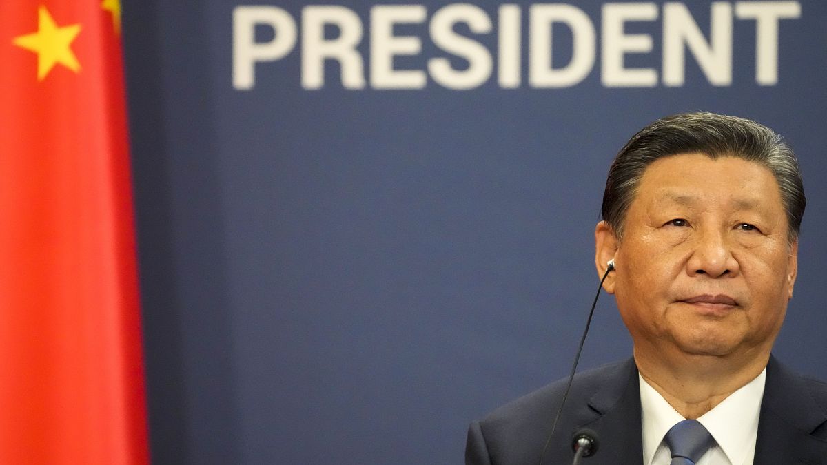 Chinese President Xi Jinping listens during a press conference in Belgrade, Serbia, Wednesday, May 8.