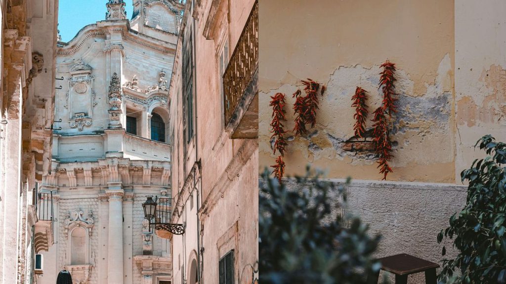 Lecce near the tip of Italy’s Puglia region is famous for its honey-hued Baroque buildings in a unique style known as barocco leccese.