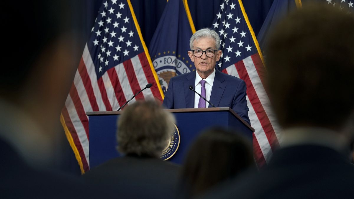 Federal Reserve Board Chair Jerome Powell speaking in May