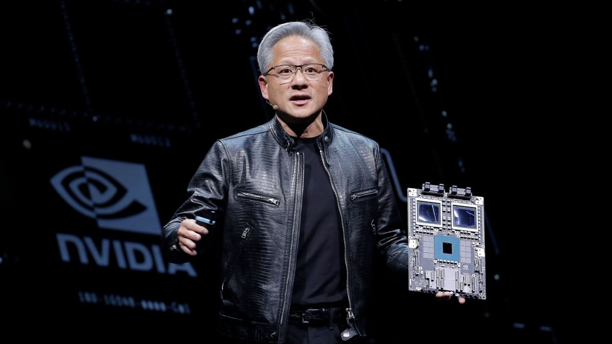 President and CEO of Nvidia Corporation Jensen Huang delivers a speech during the Computex 2024 exhibition in Taipei, Taiwan, Sunday, June 2, 2024.