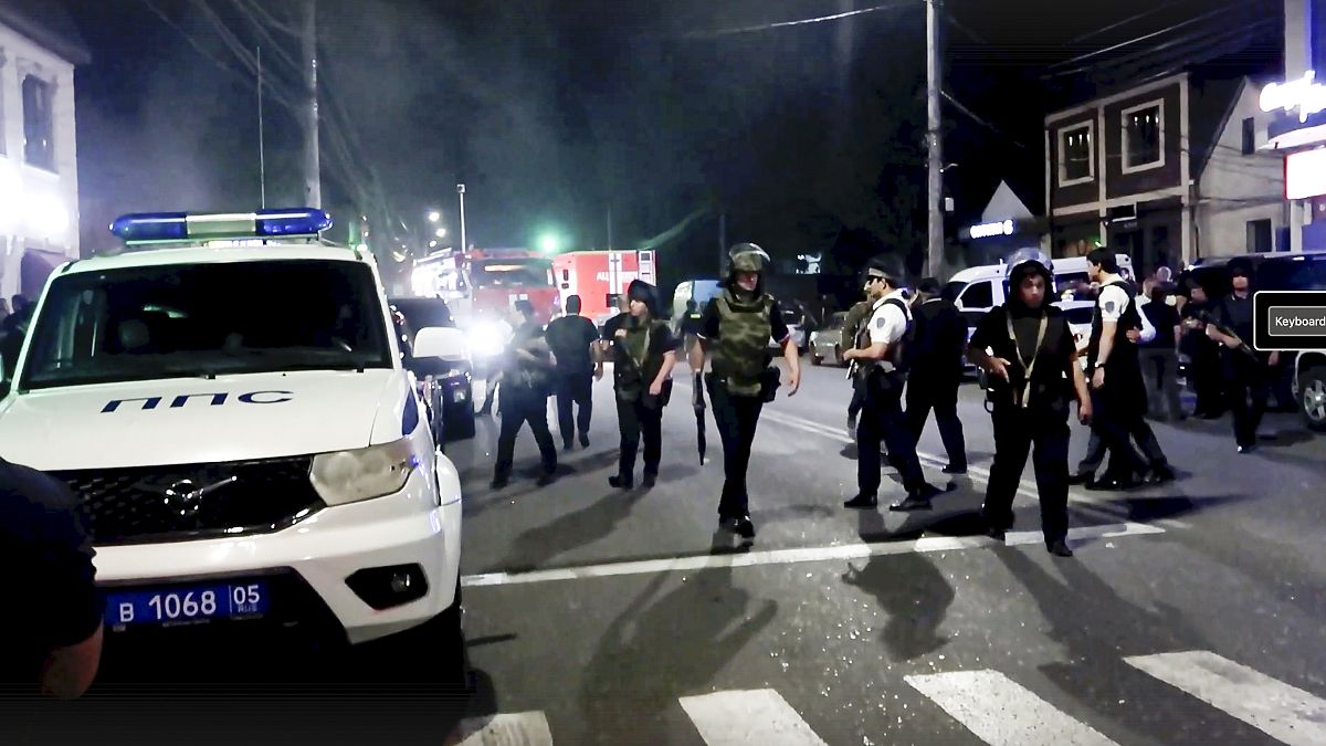 Police conduct a counter-terrorist operation in the Republic of Dagestan, Russia, 24 June 2024