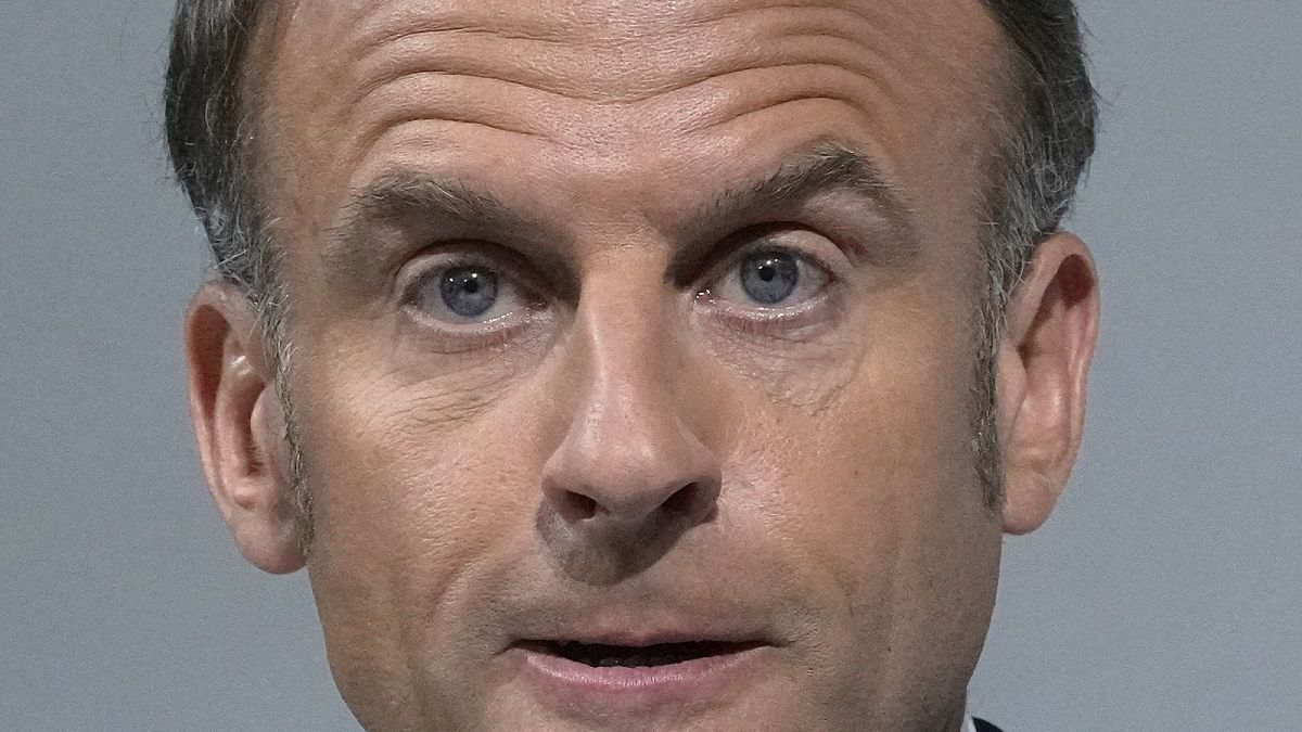 French President Emmanuel Macron delivers a speech in Paris, 12 June 2024