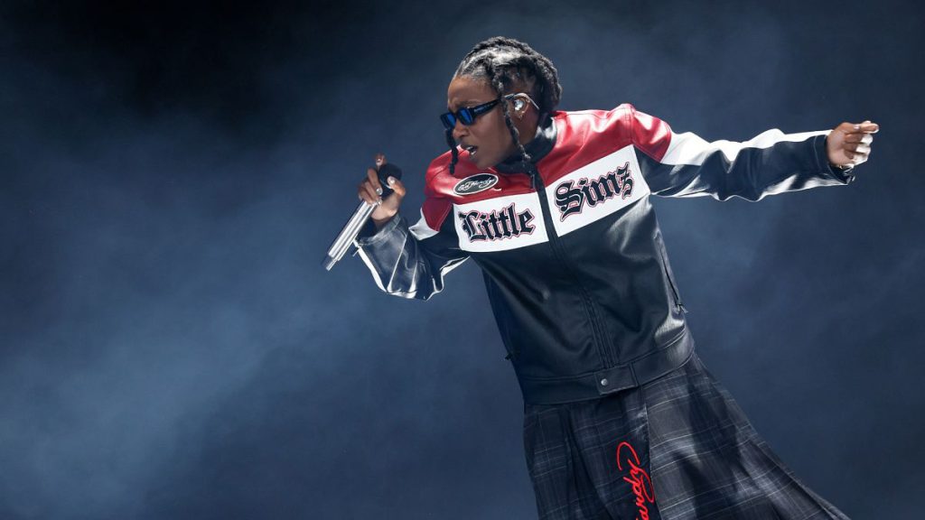 Little Simz performs during the Glastonbury Festival in Worthy Farm, Somerset, England, Saturday, June 29, 2024.