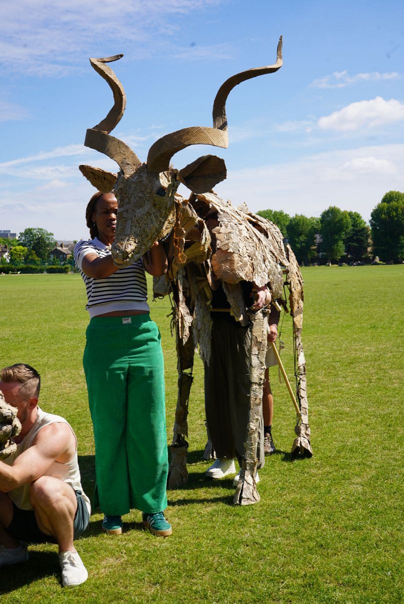 Kukła kudu wykorzystywana w parku w ramach akcji The Herds