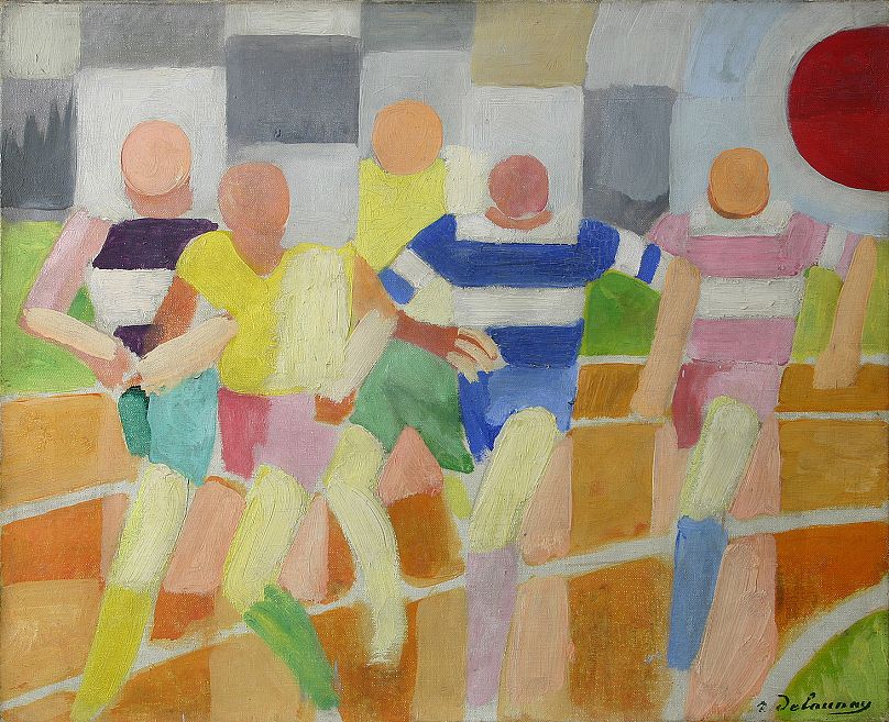 Biegacze, około 1924 r., Robert Delaunay (1885–1941), olej na płótnie