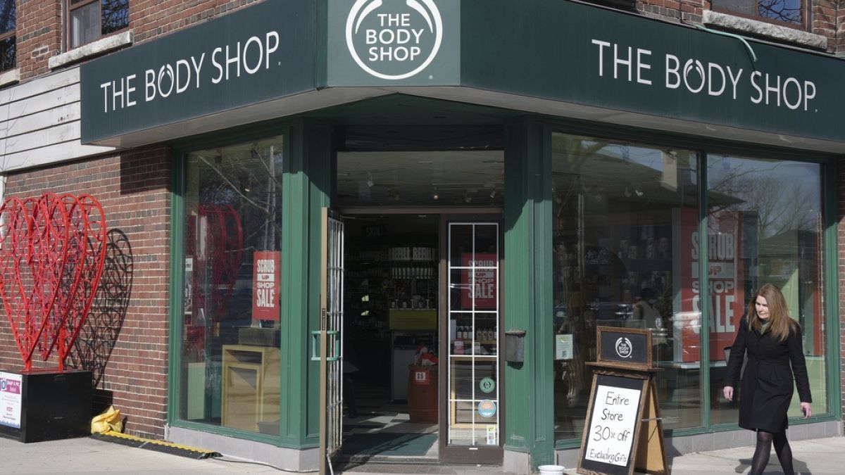 The exterior of a Body Shop store is seen, Monday, March 4, 2024, in Toronto.