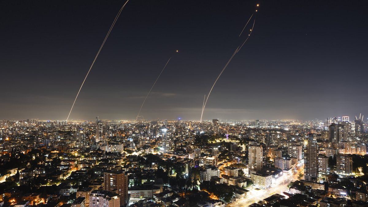 Israeli Iron Dome air defense system fires to intercept a rocket fired from the Gaza Strip, in central Israel, Sunday, November 5, 2023.