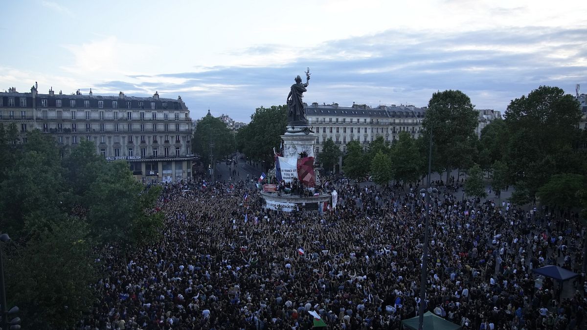 People stand in France