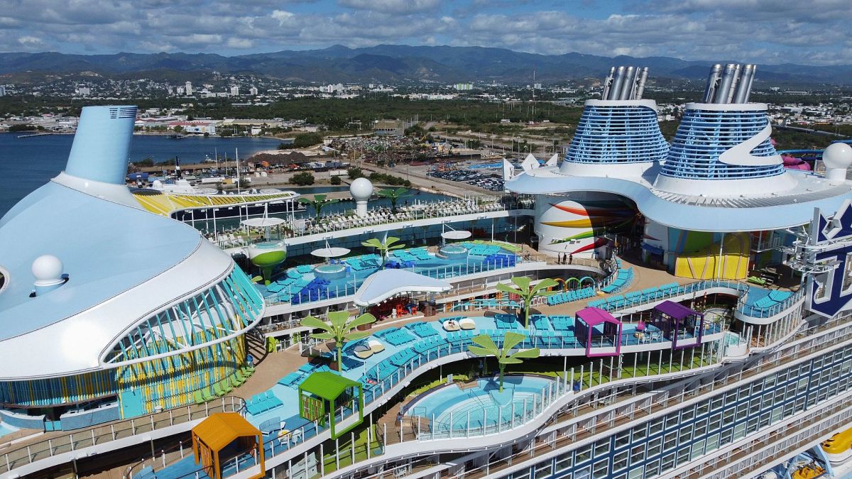 Icon of the Seas cruise ship docked in Ponce, Puerto Rico, 2 January 2024.