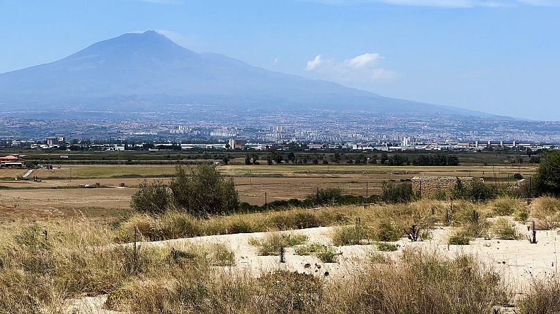 Wulkan Etna góruje nad miastem Katania, gdzie susza niepokoi społeczność uniwersytecką