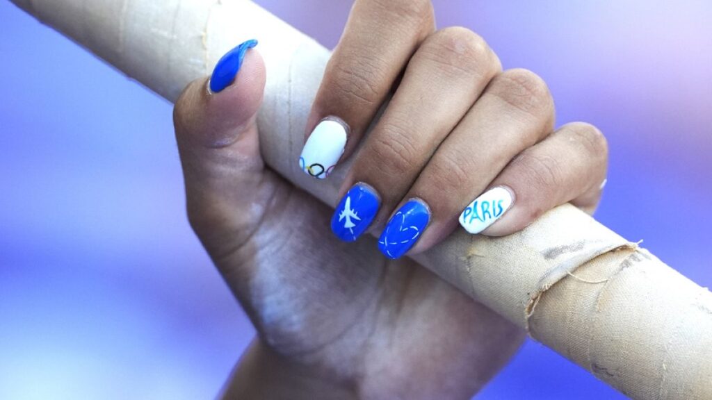 Eleni-Klaoudia Polak, of Greece, prepares for the women