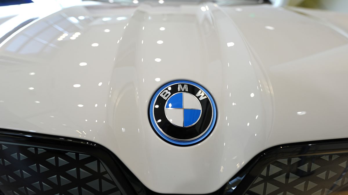 An iX electric sports-utility vehicle on display in the showroom of a BMW dealership, Colorado, US. 22 July 2024.