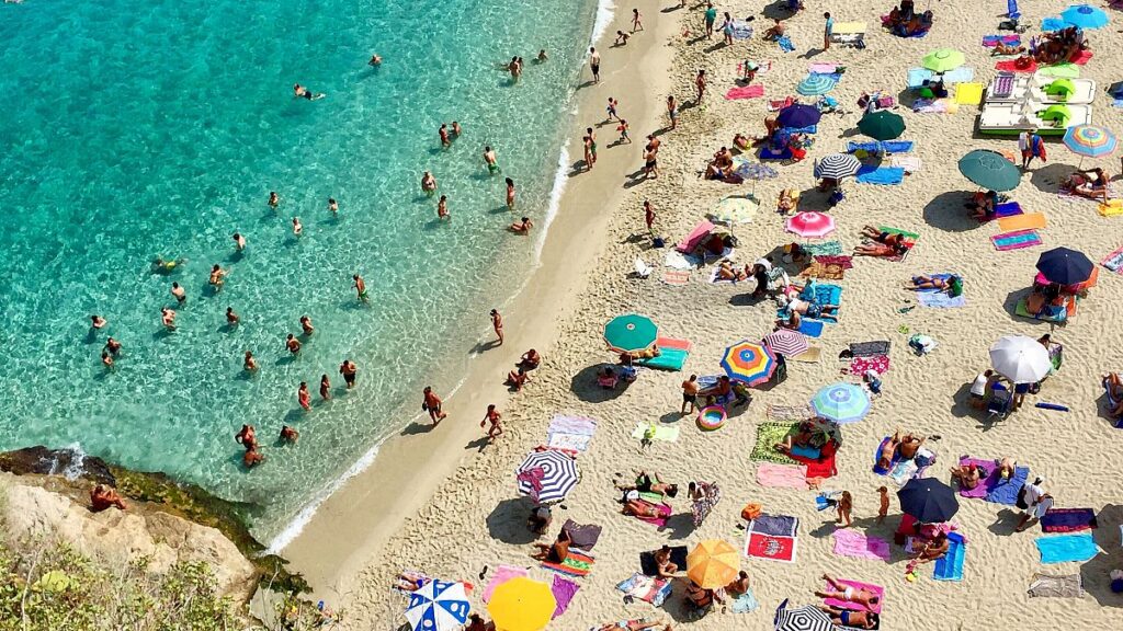 The August Ferragosto holiday in Italy is traditionally celebrated with a big lunch on the beach.