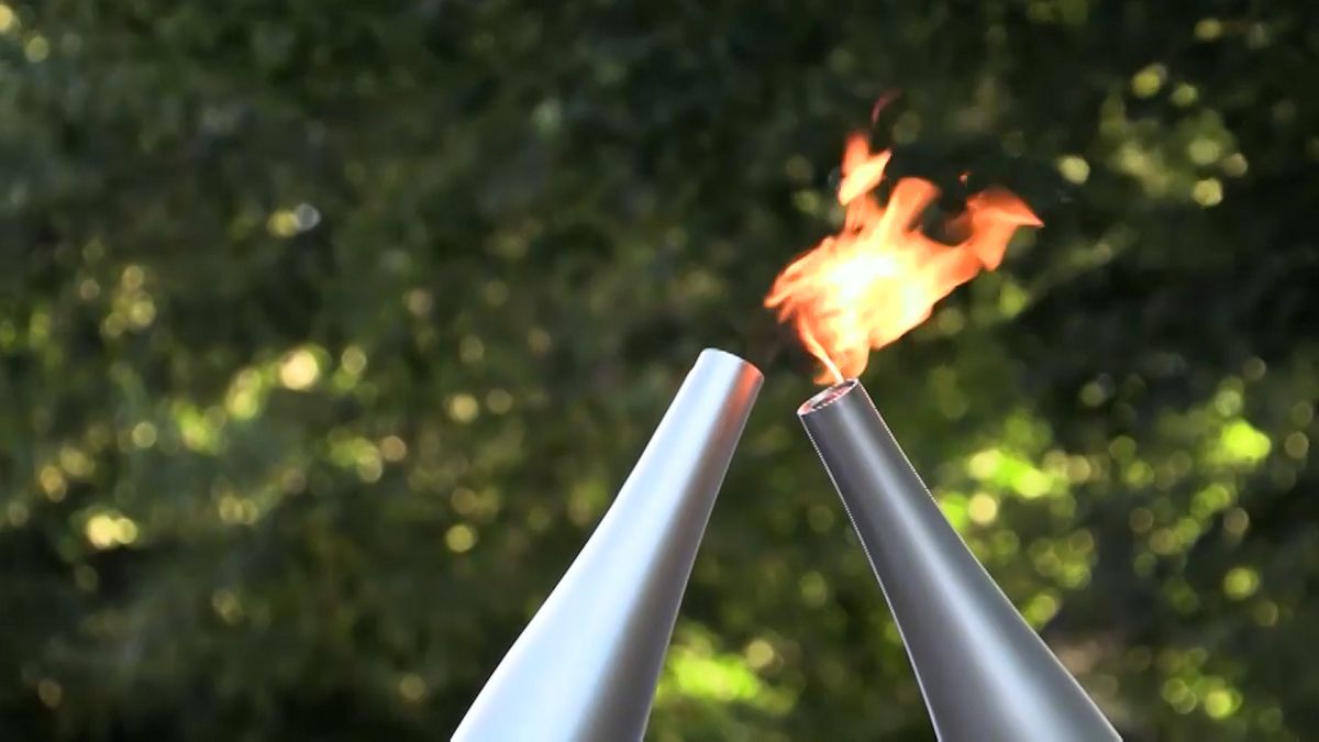 The 2024 Paris Paralympic torch being lit in France on Monday, 26 August, 2024.