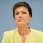 FILE: German politician Sahra Wagenknecht arrives for a news conference to announce the founding of Sahra Wagenknecht Alliance party in Berlin, Germany, 23 October 2023