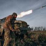 A Ukrainian rocket launcher in Donetsk