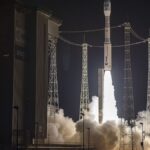 Vega-C rocket lifting off from its launch pad at the Kourou space base, French Guiana, Tuesday, Dec. 20, 2022.