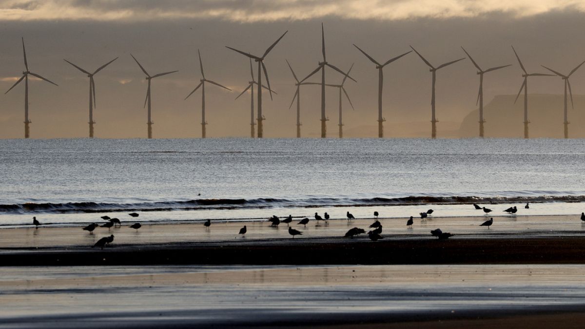 A wind farm off Hartlepool on England