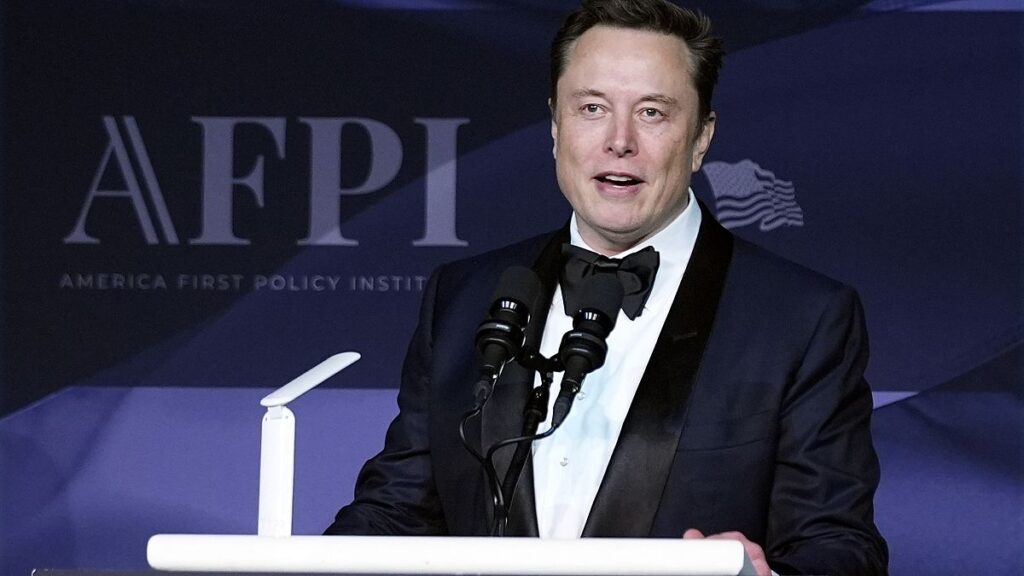 Elon Musk during an America First Policy Institute gala last November.