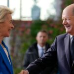 German Chancellor Olaf Scholz with EU Commission President Ursula Von der Leyen