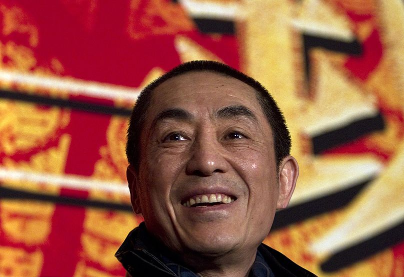 Zhang Yimou uśmiechnął się na konferencji prasowej, aby promować swój nowy film w Pekinie, 2010